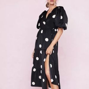Nasty Gal Polka-dot Wrap Dress size 6